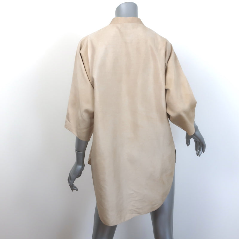 Cortana Button Down Shirt &amp; Pants Set Beige Silk Size 40