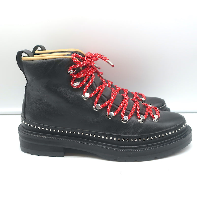 Rag &amp; Bone Compass Hiking Boots Black Leather Size 39 Lace-Up Ankle Boots