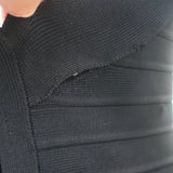Herve Leger Leah Scoop Neck Bandage Mini Dress Black Size Extra Small