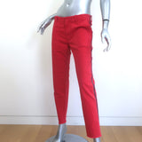 Nili Lotan East Hampton Side Stripe Pants Red Stretch Cotton Size 4