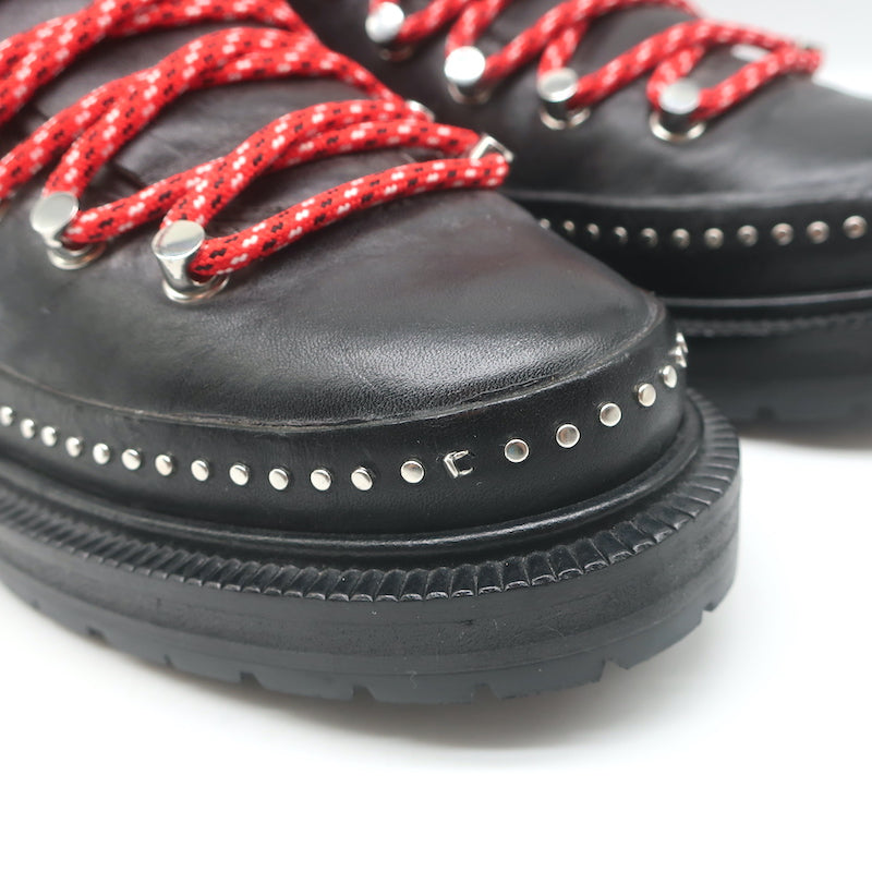 Rag &amp; Bone Compass Hiking Boots Black Leather Size 39 Lace-Up Ankle Boots