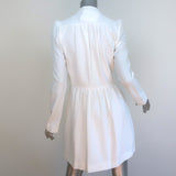 Chloe Front-Buttoned Long Sleeve Mini Dress Cream Crepe Size 36 NEW