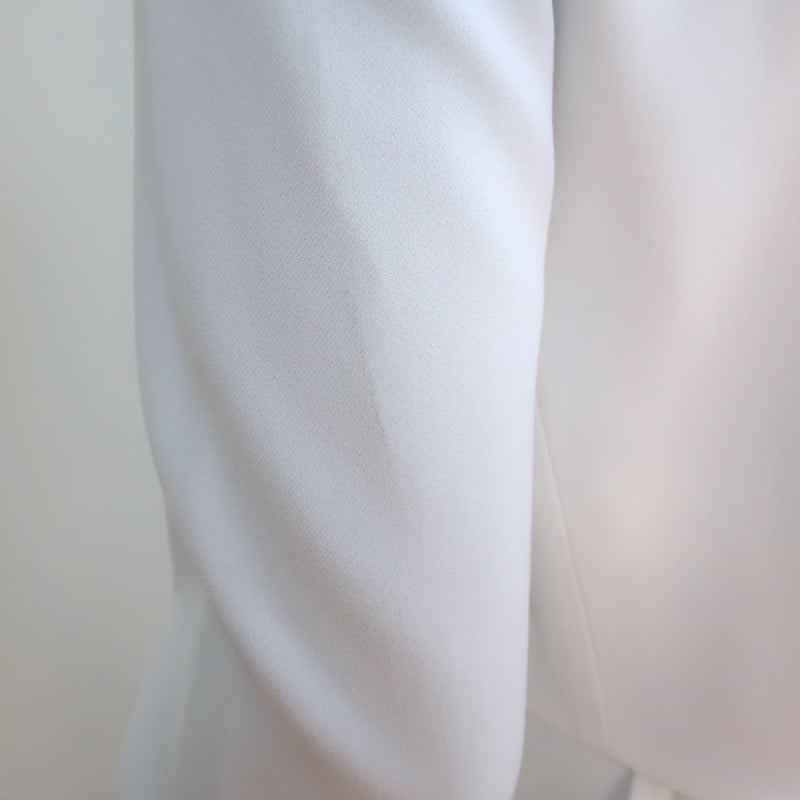 Chloe Front-Buttoned Long Sleeve Mini Dress Cream Crepe Size 36 NEW