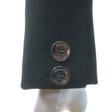 Burberry London Contrast-Front Blazer Charcoal/Black Stretch Jersey Size US 8