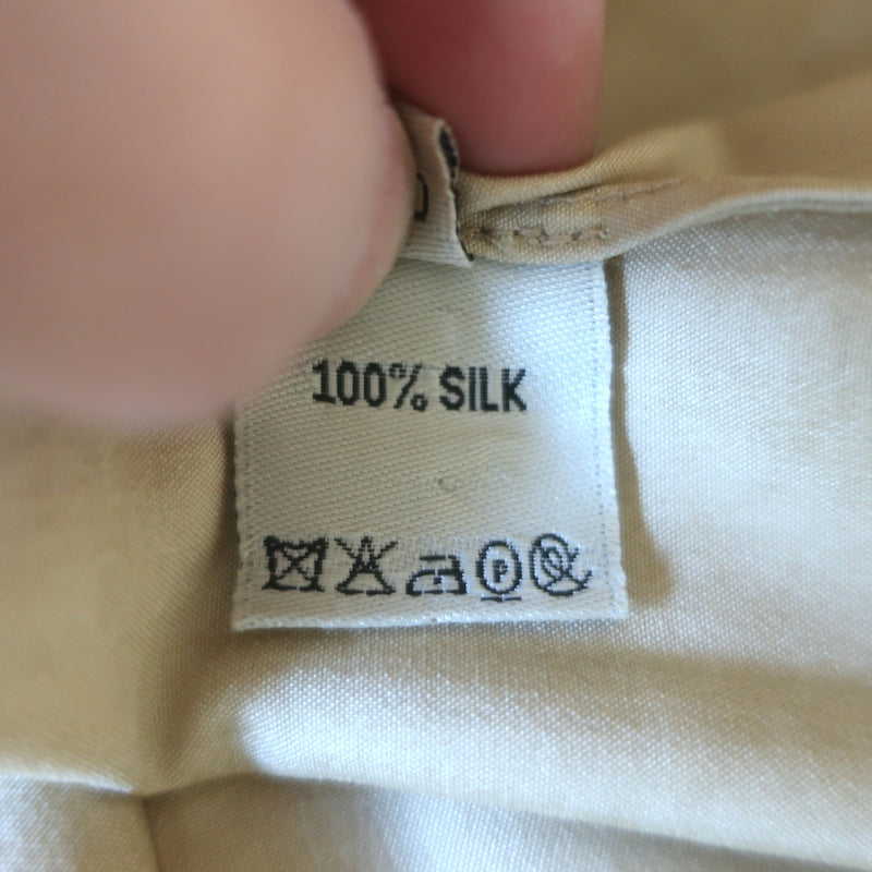 Cortana Button Down Shirt &amp; Pants Set Beige Silk Size 40