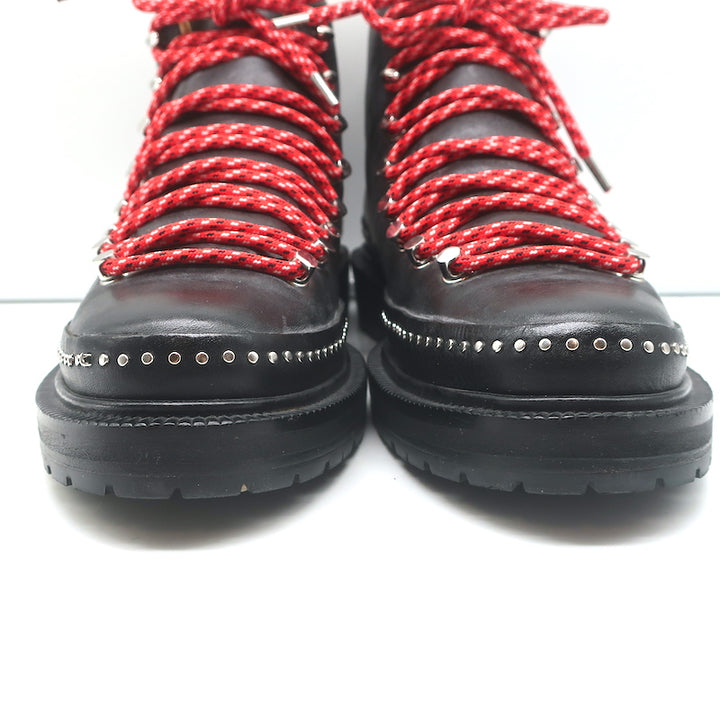 Rag &amp; Bone Compass Hiking Boots Black Leather Size 39 Lace-Up Ankle Boots