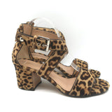 Gianvito Rossi Crisscross Leopard Print Calf Hair Sandals Brown Size 38