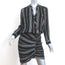 Veronica Beard Emory Ruched Mini Dress Black Striped Cotton-Blend Size 4