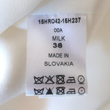 Chloe Front-Buttoned Long Sleeve Mini Dress Cream Crepe Size 36 NEW