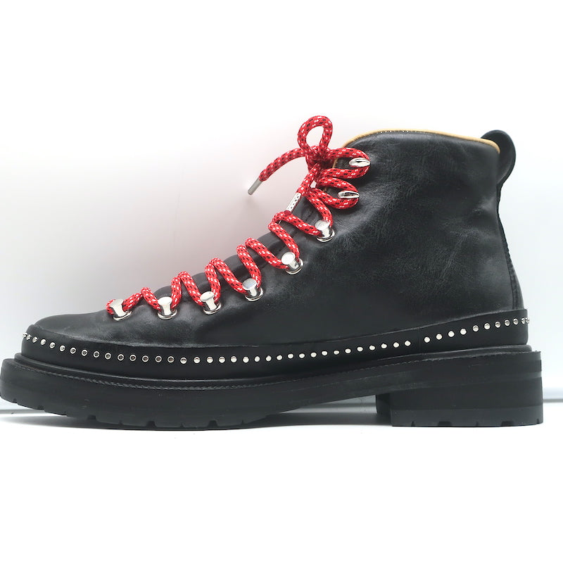 Rag &amp; Bone Compass Hiking Boots Black Leather Size 39 Lace-Up Ankle Boots
