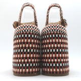 Chloe Odina Jacquard Platform Sandals Brown/White Size 36 Ankle Strap Heels