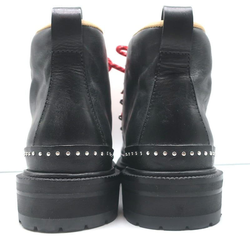 Rag &amp; Bone Compass Hiking Boots Black Leather Size 39 Lace-Up Ankle Boots