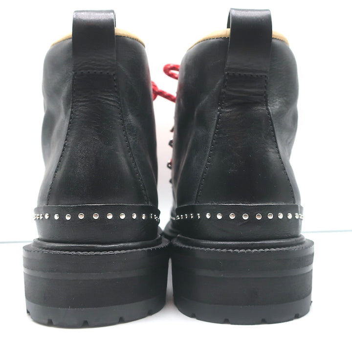 Rag &amp; Bone Compass Hiking Boots Black Leather Size 39 Lace-Up Ankle Boots