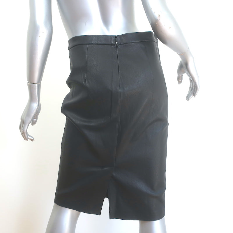 Vince Stretch Leather Pencil Skirt Black Size 8