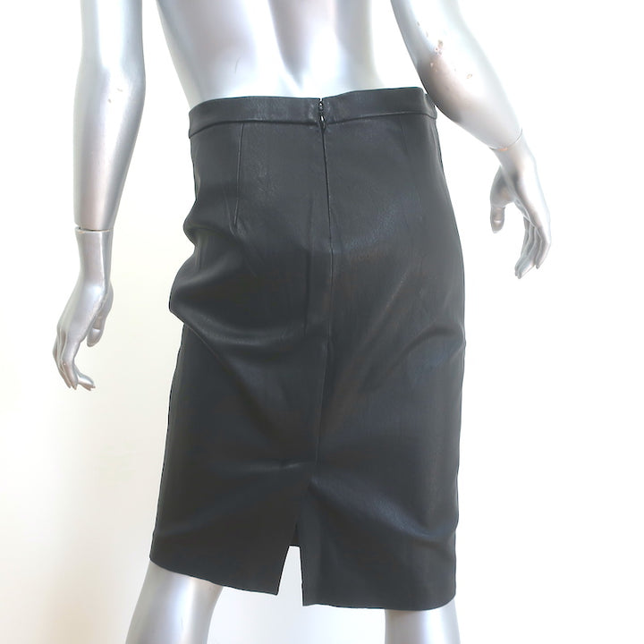 Vince Stretch Leather Pencil Skirt Black Size 8