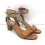 Gucci Ankle Wrap Sandals Cream Snakeskin & Brown Leather Size 38 NEW