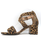 Gianvito Rossi Crisscross Leopard Print Calf Hair Sandals Brown Size 38