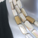 MAZ Freshwater Pearl 14k Gold Triple Strand Necklace