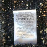 Balmain Sequined Striped Distressed Knit Mini Sweater Dress Black/Silver Size 36