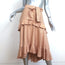 Zimmermann Ruffled Midi Skirt Gold/Light Pink Striped Satin Twill Size 1