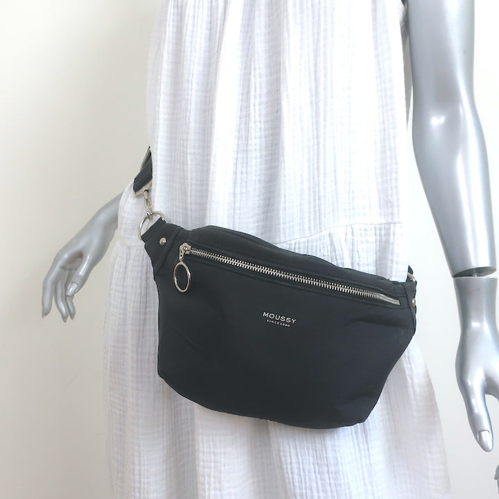 Moussy Fanny Pack Black Nylon Medium Crossbody Bag