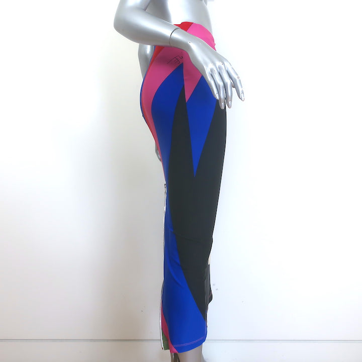 Emilio Pucci zip-back midi skirt in goccia multicolor stretch jersey, pre-owned authentic luxury