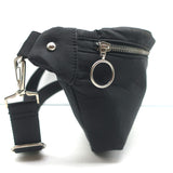 Moussy Fanny Pack Black Nylon Medium Crossbody Bag