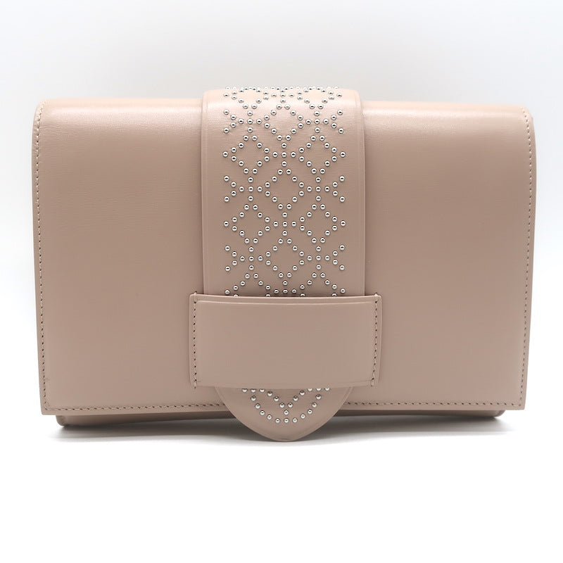 Alaia Simone Arabesque Studded Leather Clutch Sable