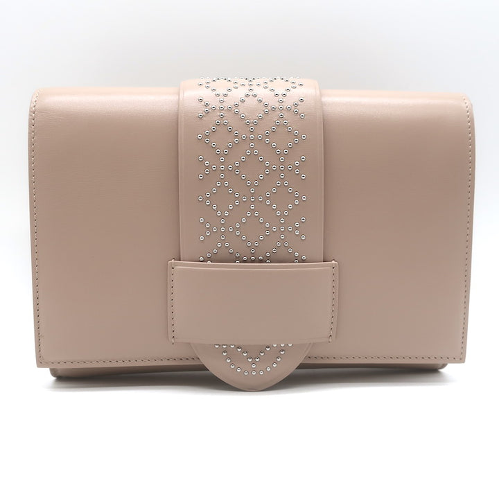 Alaia Simone Arabesque Studded Leather Clutch Sable