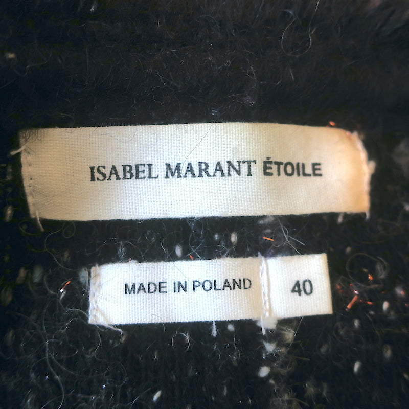 Isabel Marant Etoile Momo Metallic Boucle Tweed Jacket Black/Multi Size 40