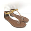 Gucci Coraline Bamboo Thong Sandals Brown Suede Size 38 T-Strap Flats