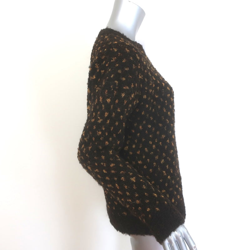 Rachel Comey Lokki Sweater Dark Brown Dotted Alpaca-Blend Size Extra Small