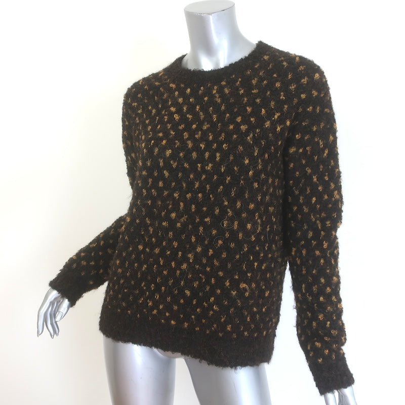 Rachel Comey Lokki Sweater Dark Brown Dotted Alpaca-Blend Size Extra Small