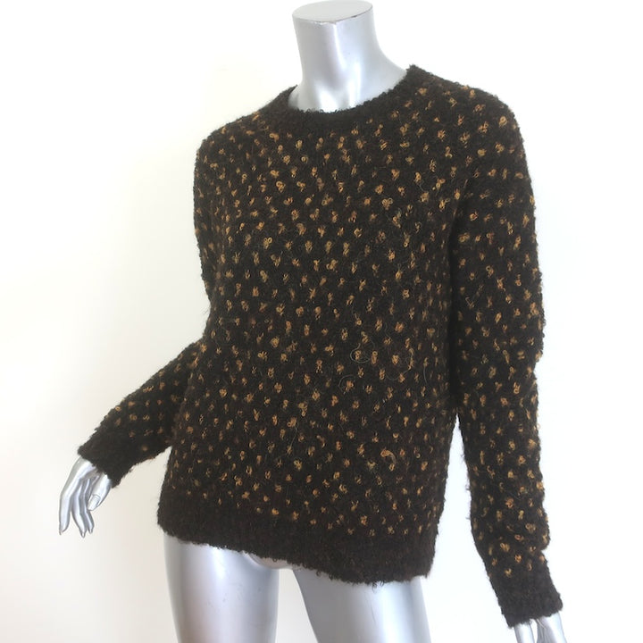 Rachel Comey Lokki Sweater Dark Brown Dotted Alpaca-Blend Size Extra Small