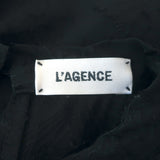 L'Agence Floral Burnout Blouse Black Silk Size Extra Small Short Sleeve Top