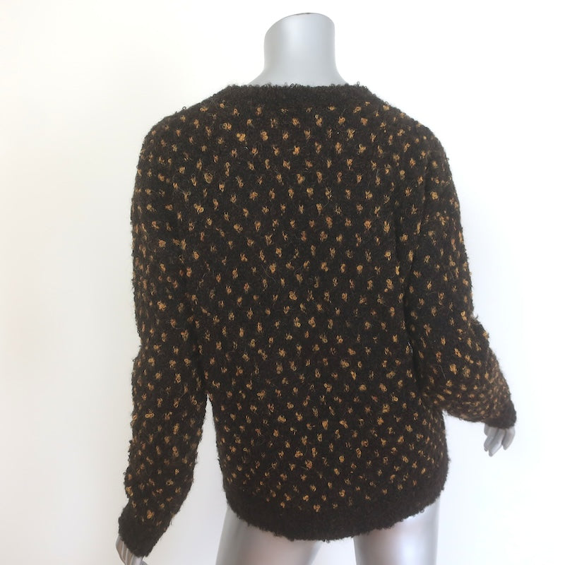 Rachel Comey Lokki Sweater Dark Brown Dotted Alpaca-Blend Size Extra Small