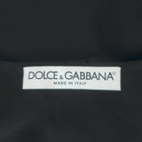 Dolce & Gabbana Ruffled Lace Blouse Black Stretch Silk Size 46 Long Sleeve Top