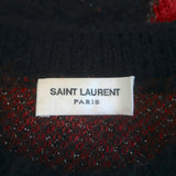 Saint Laurent Lightning Heart Sweater Black/Red Mohair-Blend Size Medium