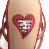 Valentino L’Amour Hearts Sandals Red Leather Size 38 Ankle Strap Heels