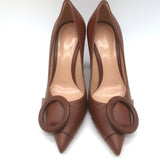 Gianvito Rossi Venezia 85 Pumps Brown Leather Size 36 Pointed Toe Heels