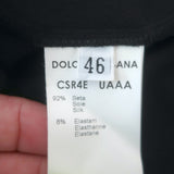 Dolce & Gabbana Ruffled Lace Blouse Black Stretch Silk Size 46 Long Sleeve Top