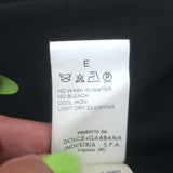 Dolce & Gabbana Ruffled Lace Blouse Black Stretch Silk Size 46 Long Sleeve Top