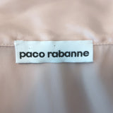 Paco Rabanne Crystal-Embellished Cropped Tie-Neck Blouse Pink Satin Size 38