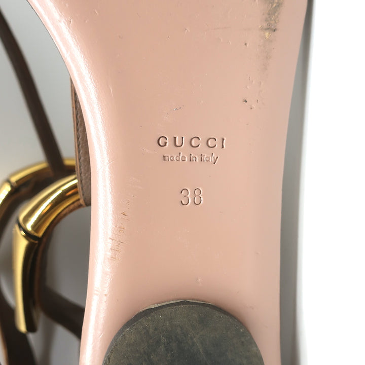 Gucci Coraline Bamboo Thong Sandals Brown Suede Size 38 T-Strap Flats
