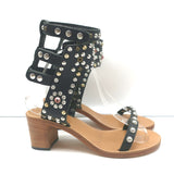 Isabel Marant Ankle Strap Sandals Carol Black Studded Leather Size 39