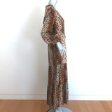 Melissa Odabash Sonja Cheetah Print Maxi Dress Brown Size Small NEW