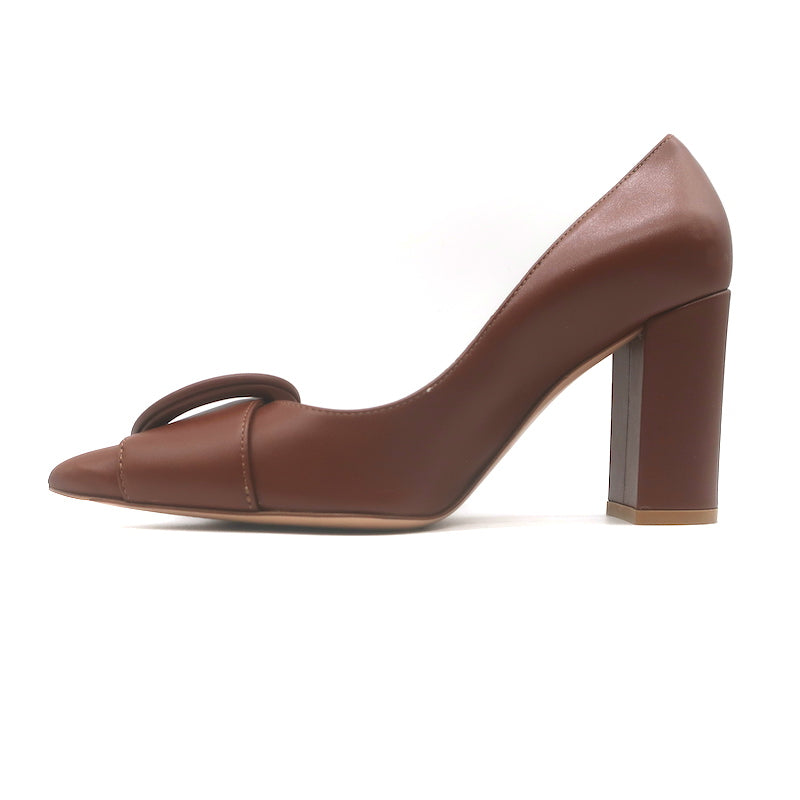 Gianvito Rossi Venezia 85 Pumps Brown Leather Size 36 Pointed Toe Heels
