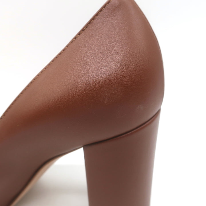 Gianvito Rossi Venezia 85 Pumps Brown Leather Size 36 Pointed Toe Heels