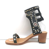 Isabel Marant Ankle Strap Sandals Carol Black Studded Leather Size 39