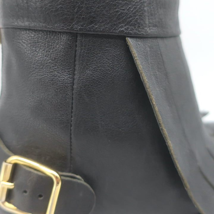 Rupert Sanderson Vrony Fringe Ankle Boots Black Leather Size 37.5 US 8